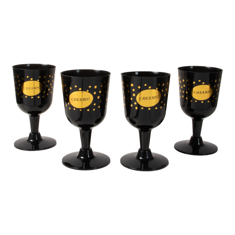 Jens Living WIJNGLAZEN ZWART/GOUD /4