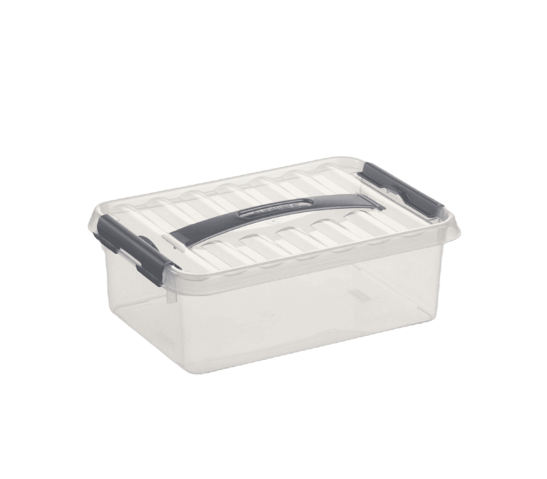 Sunware Q-line opbergbox 4L transp./metaal
