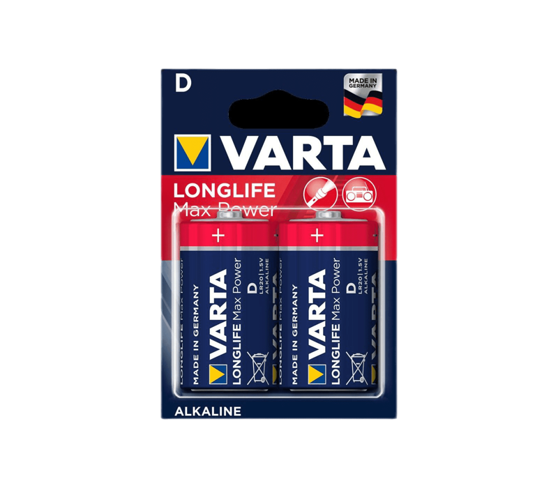Varta Longlife Max Power D 2-pack Batterijen