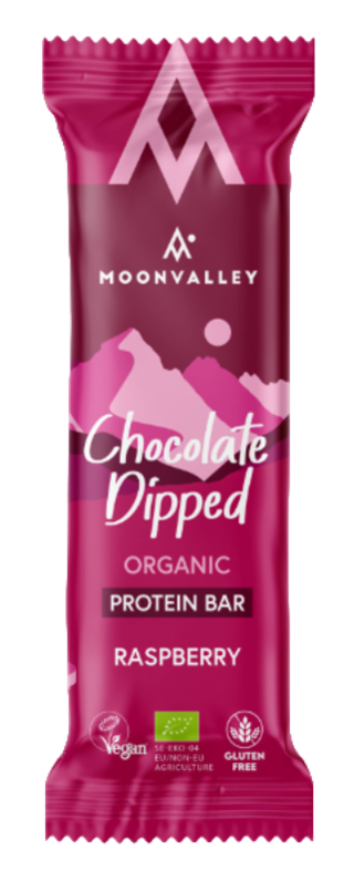 Moonvalley Organic Protein Bar Chocolate-Dipped Raspberry