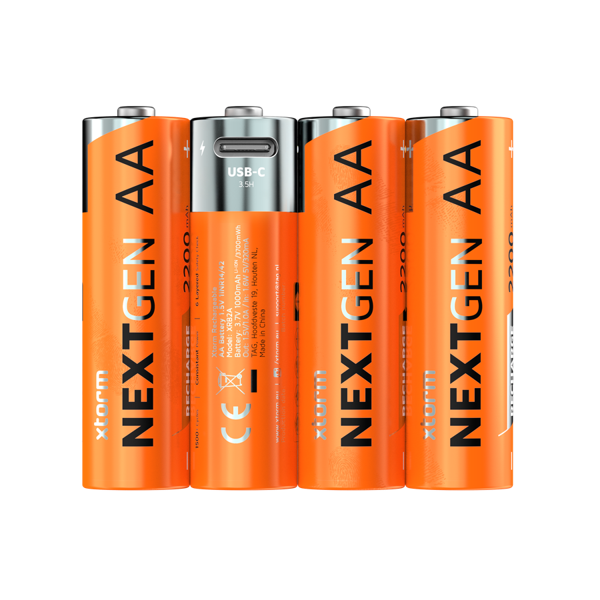 Xtorm NextGen AA Batterijen USB-C Oplaadbaar - 4 Stuks