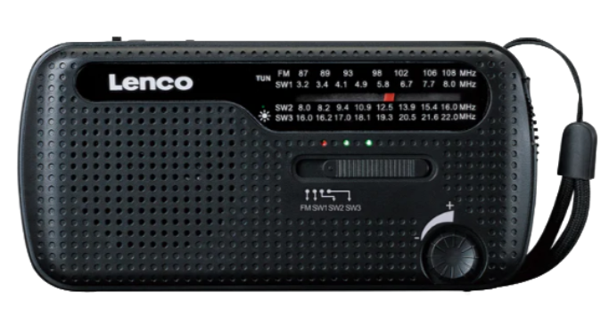 Lenco MCR-113BK Draagbare en Opwindbare Noodradio