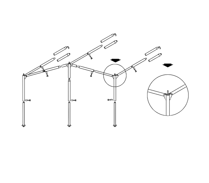 Campking Ameland Staal Luifelframe 25/22 mm