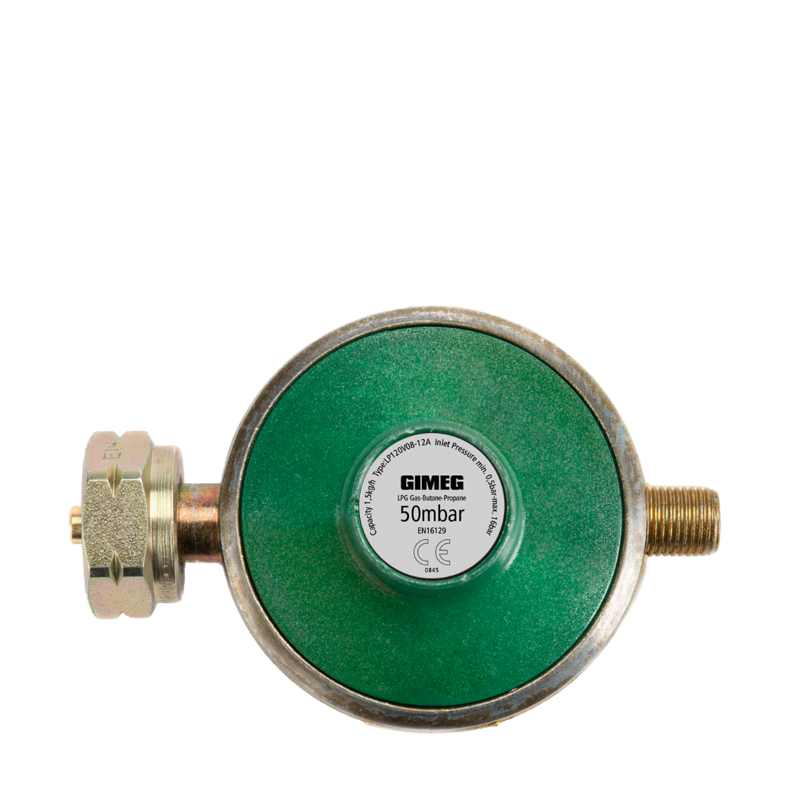 Gimeg Universele Gasdrukregelaar 1/4 Inch Links 50Mbar