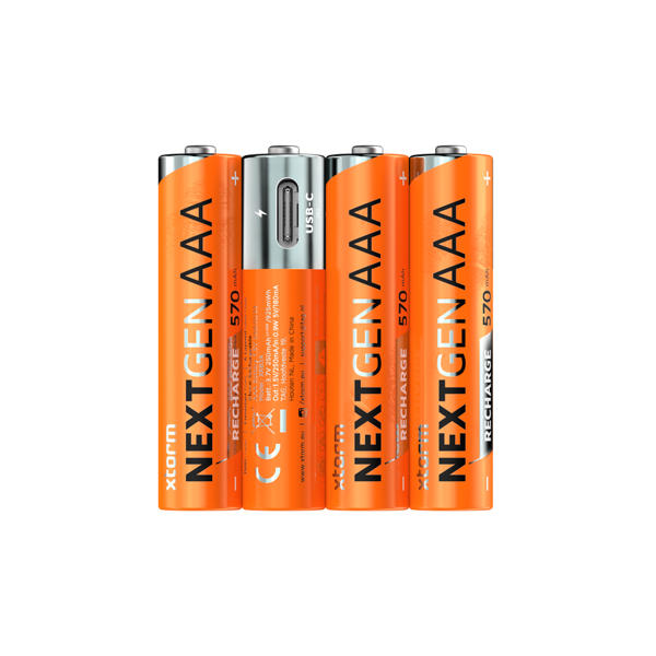 Xtorm NextGen AAA Batterijen USB-C Oplaadbaar - 4 Stuks