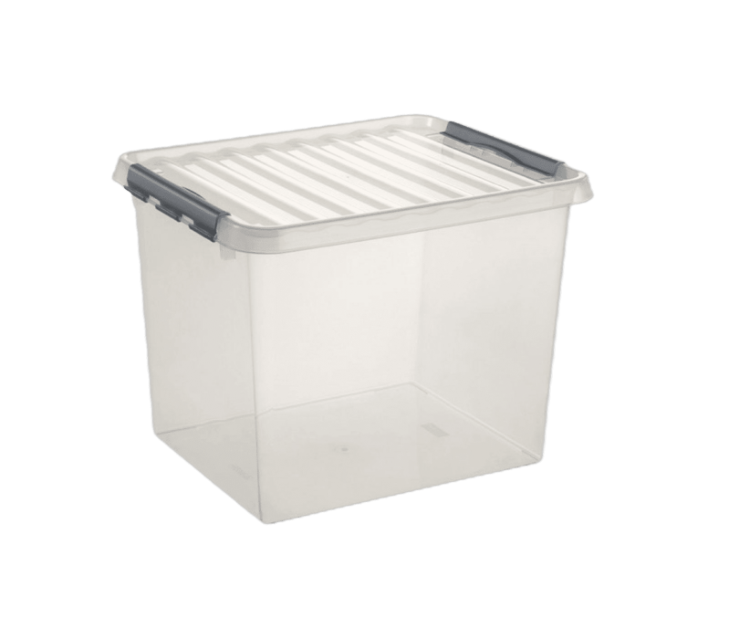 Sunware Q-line opbergbox 52L transp./metaal