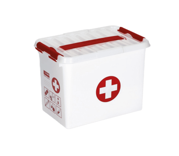 Sunware Q-line EHBO doos met inzet 9L wit rood