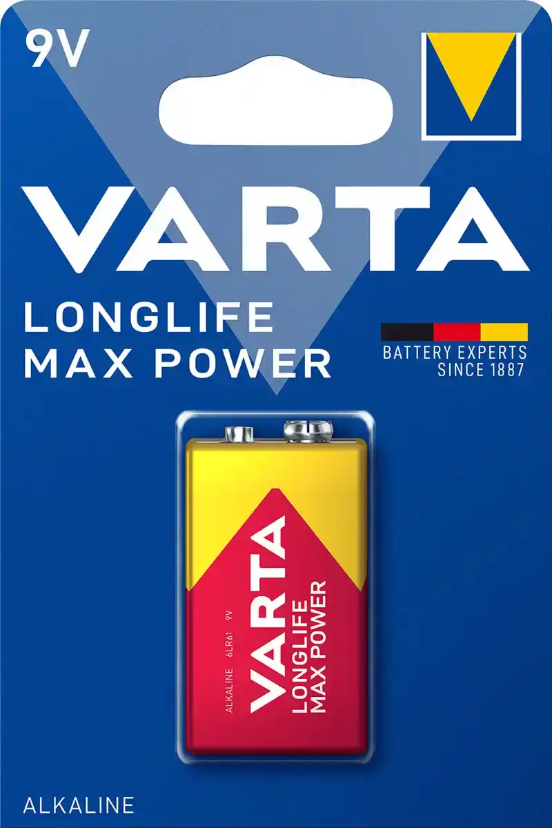 Varta Longlife Max Power 9V Batterij