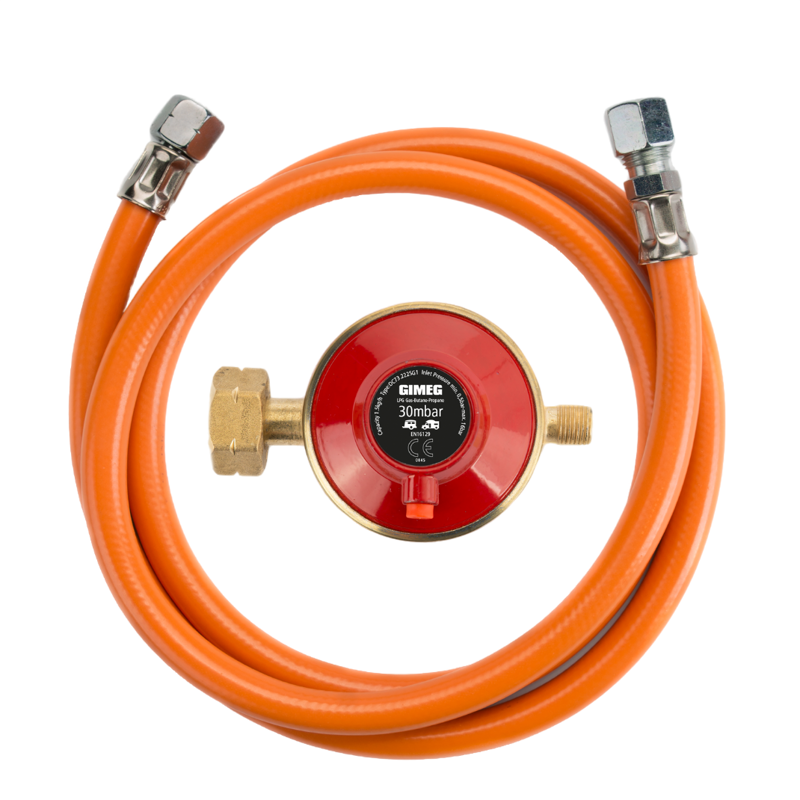 Gimeg Gasdrukregelaarset Afblaas 1/4 Inch Links 30Mbar 60 cm