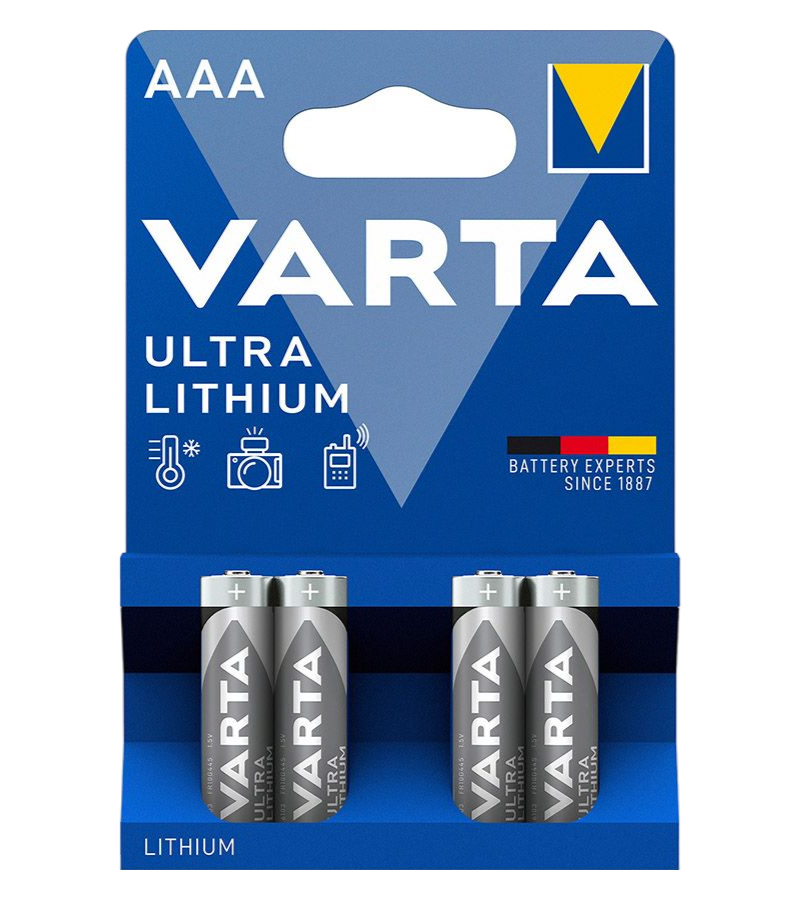 Varta Ultra Lithium AAA 4-pack Batterijen