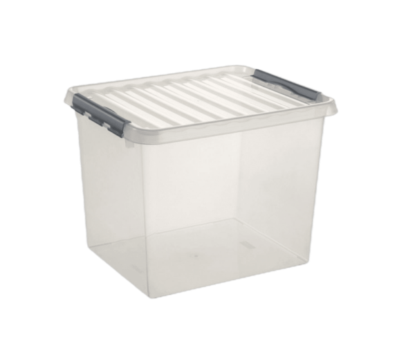 Sunware Q-line opbergbox 52L transp./metaal