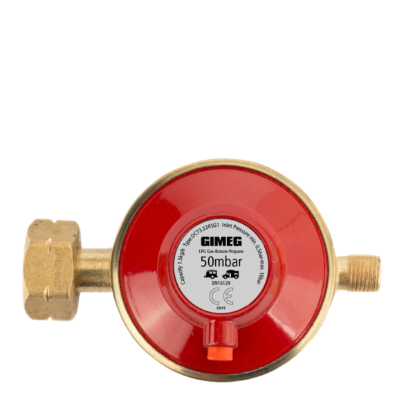 Gimeg Universele Gasregelaar Afblaas 1/4 Inch Links 50Mbar