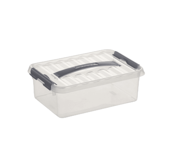 Sunware Q-line opbergbox 4L transp./metaal