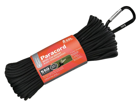 Sol 550 Paracord 30,5 m Karabijnhaak