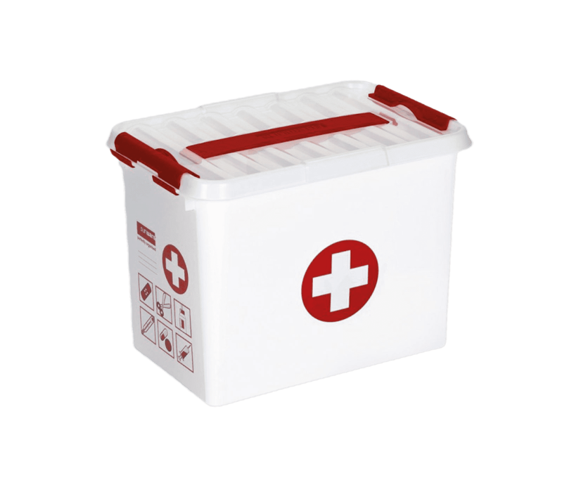 Sunware Q-line EHBO doos met inzet 9L wit rood