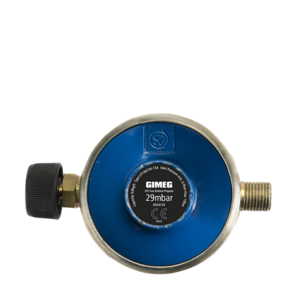 Gimeg Gasdrukregelaar Campingaz 1/4 Inch Links 29Mbar