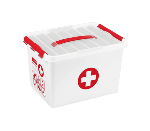 Sunware Q-line EHBO doos met inzet 22L wit rood