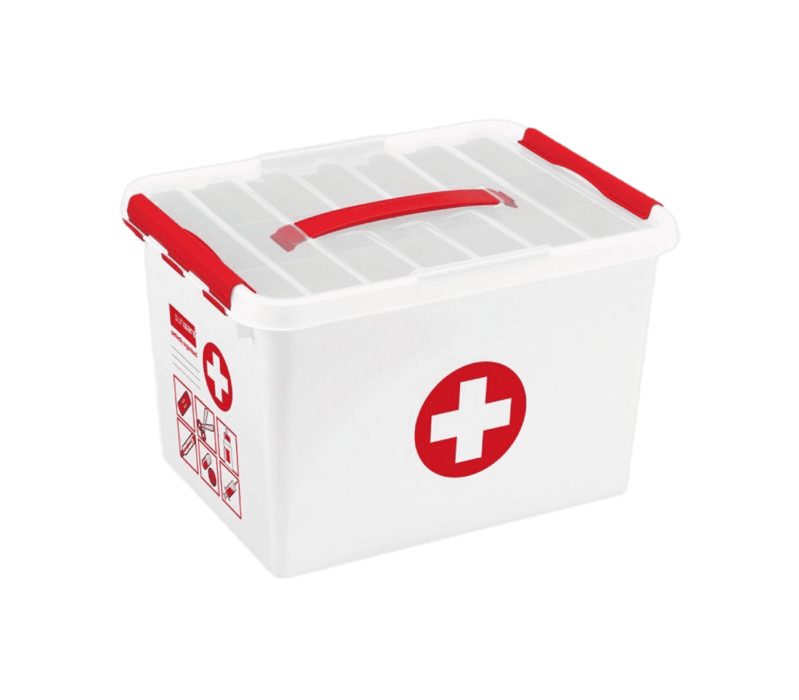 Sunware Q-line EHBO doos met inzet 22L wit rood