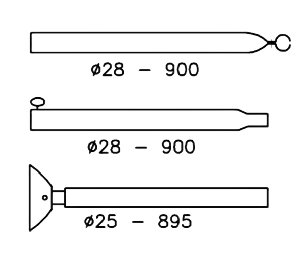 Campking Stormstok met Klapvoet 28 mm