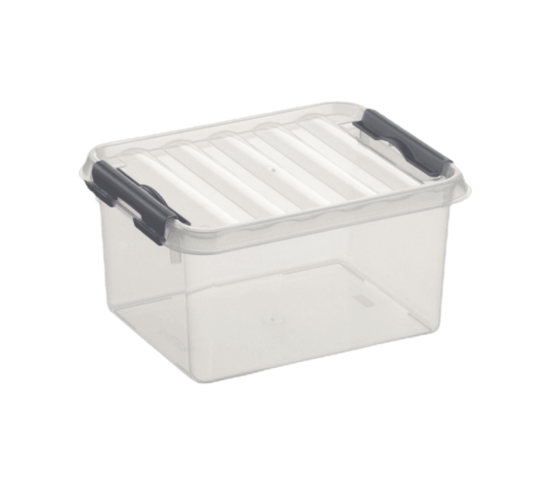 Sunware Q-line opbergbox 2L transp./metaal