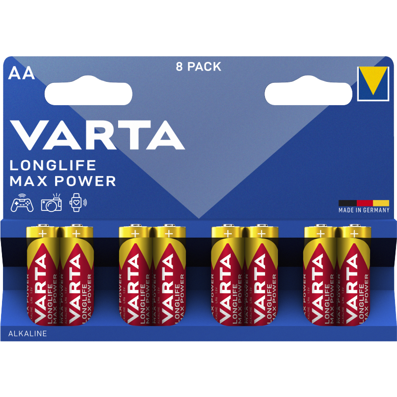 Varta Longlife Max Power AA 8-pack Batterijen