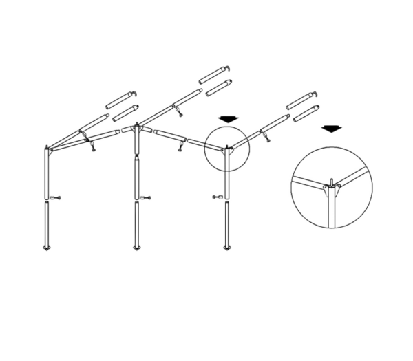 Campking Ameland Staal Luifelframe 25/22 mm