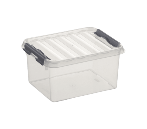 Sunware Q-line opbergbox 2L transp./metaal